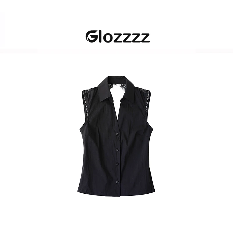 【Glozzzz】爱丁堡 定制蕾丝花边露背性感V领镂空无袖马甲JFF 8816