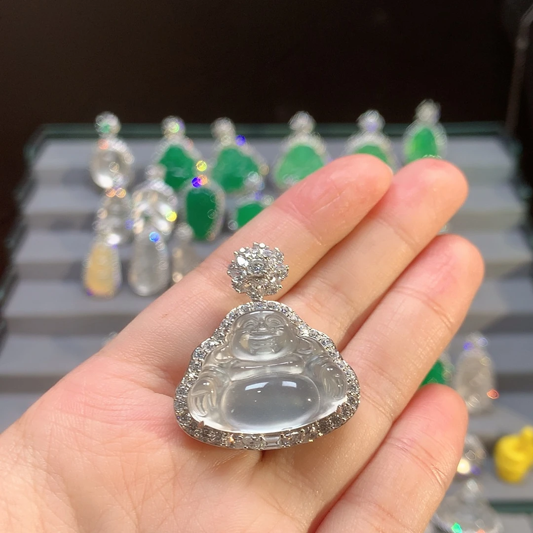 石英质玉银S925镶嵌颈饰