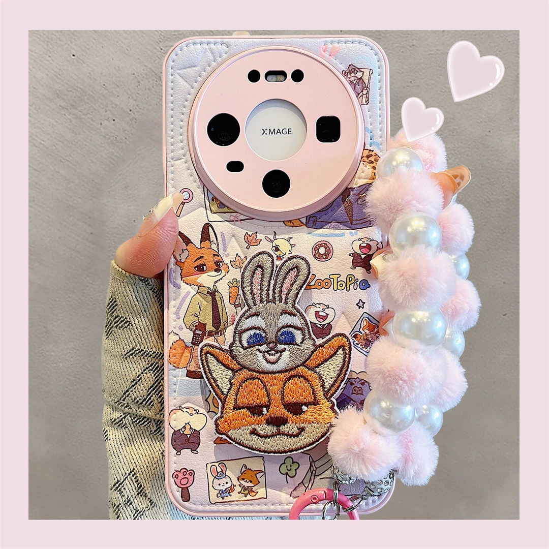 适用华为mate80promax新款手机壳趣味卡通疯狂动物园刺绣mate70pr