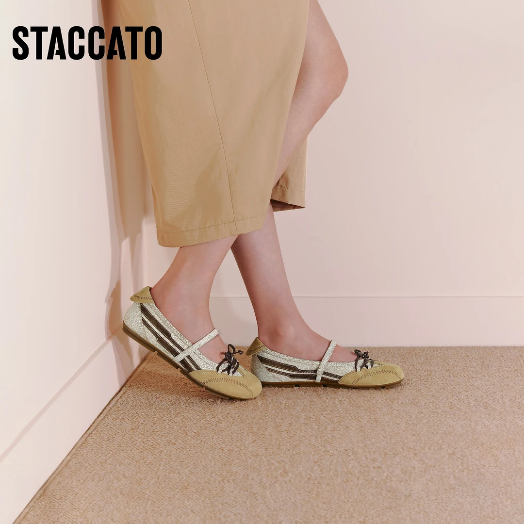 【琥珀流光】思加图2025秋季新款甜美芭蕾舞单平底鞋减龄女EG702CQ5