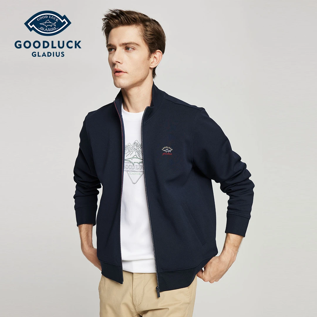 【索罗娜面料】德鲨鲨鱼秋季新款立领外套经典休闲夹克-L2T52001