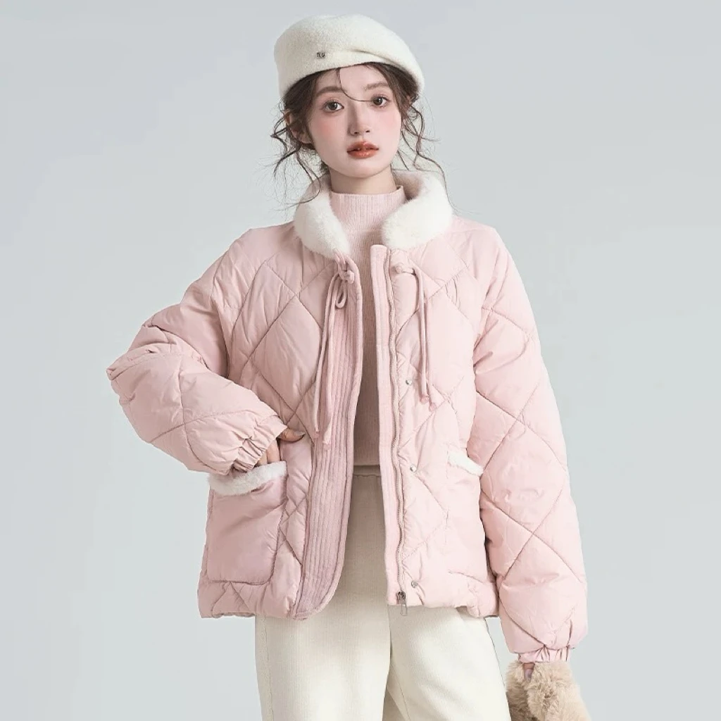 818国风拼接毛毛款棉服外套