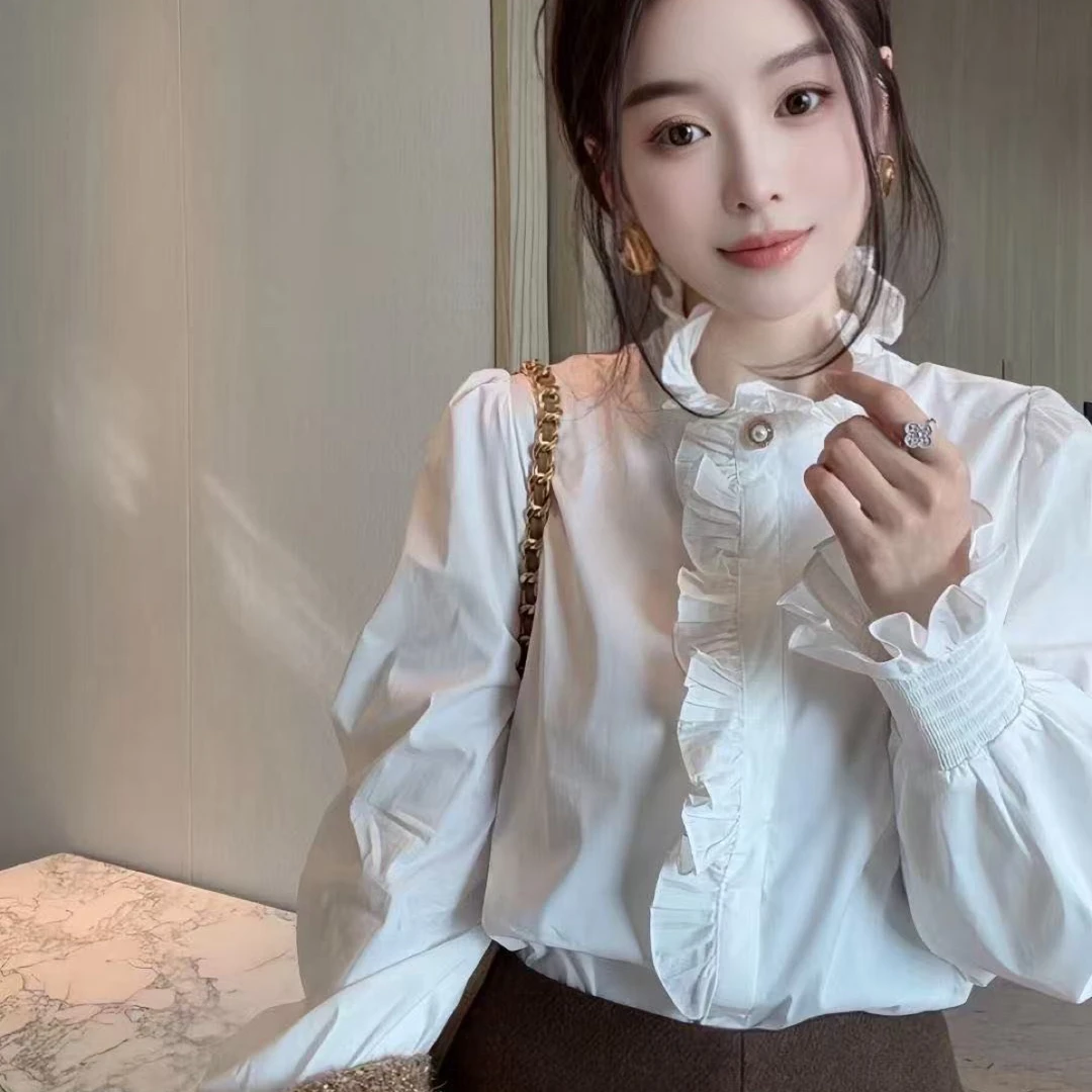 005设计感木耳边气质衬衣