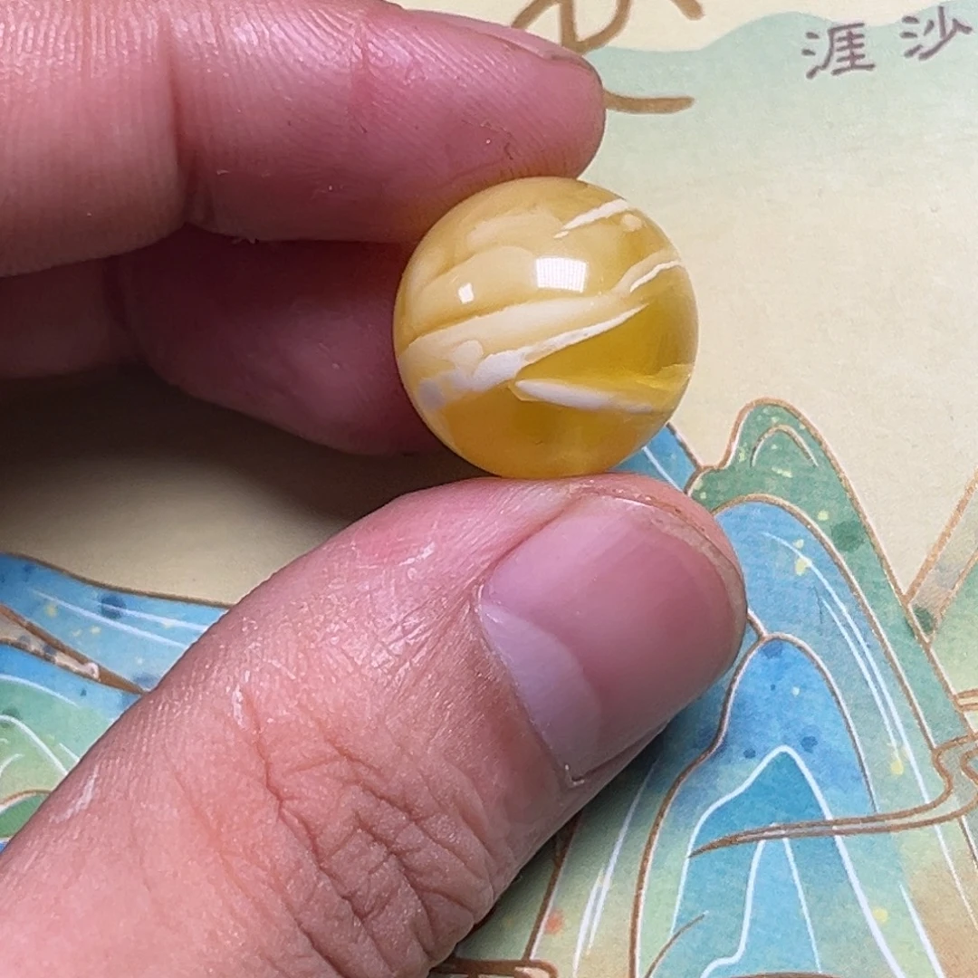 琥珀未镶嵌裸石蜜蜡俄白金橘16.7