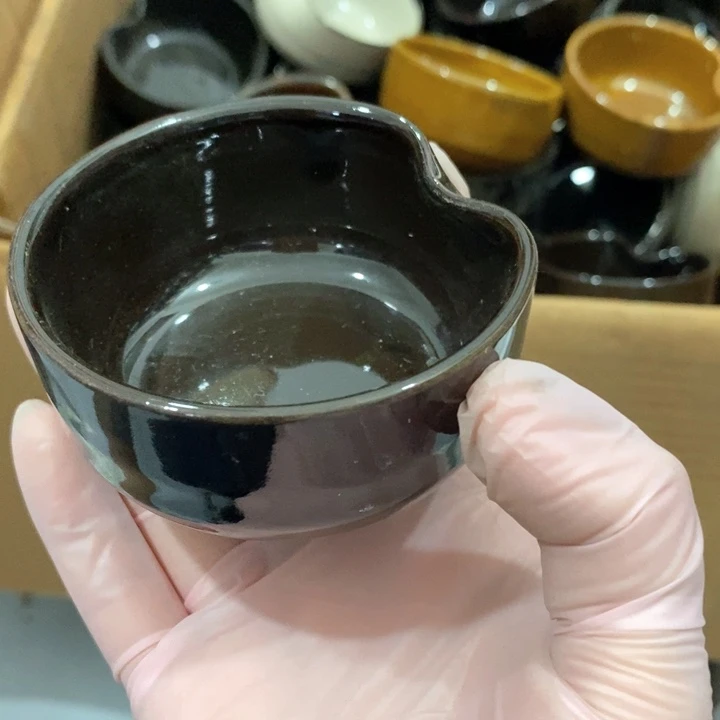 瓷片酱色釉握口盏全品