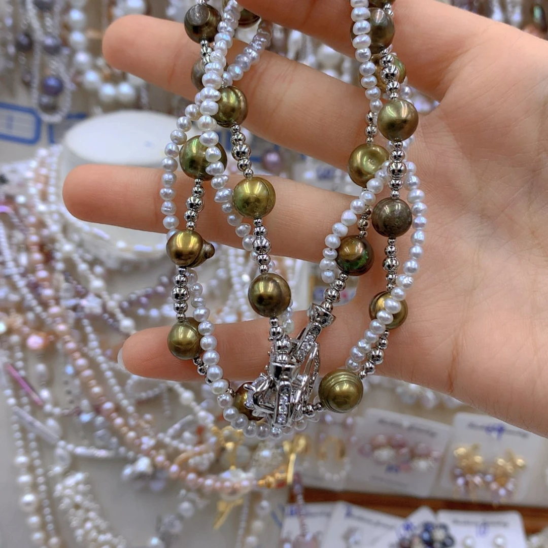 淡水珍珠耳饰银S925镶嵌震**妹