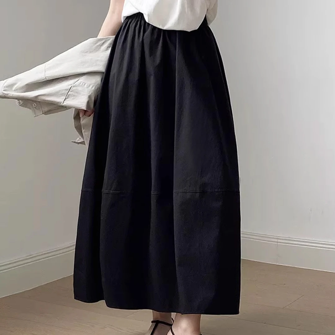 【花苞】夏季新款半身裙2025松紧腰时尚百搭女式t恤羊毛打底衫