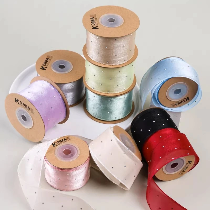 烫钻雪纺丝带DIY蝴蝶结发饰帽子花束礼品彩带缎带绸带雪纱织带