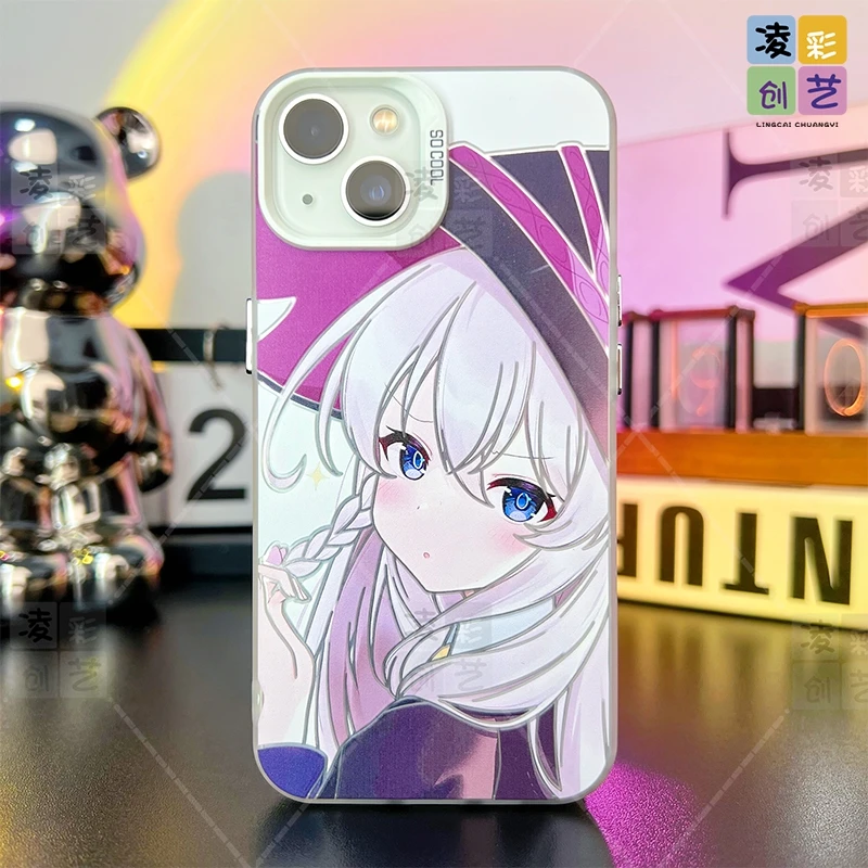 凌彩创艺适用于苹果16小米华为魔女之旅可爱伊蕾娜大孔IMD彩银壳