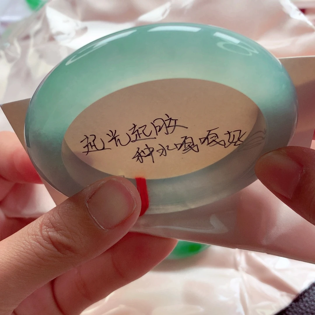 *****翡翠未镶嵌手镯师妹58.2冰绿零毛孔炸光