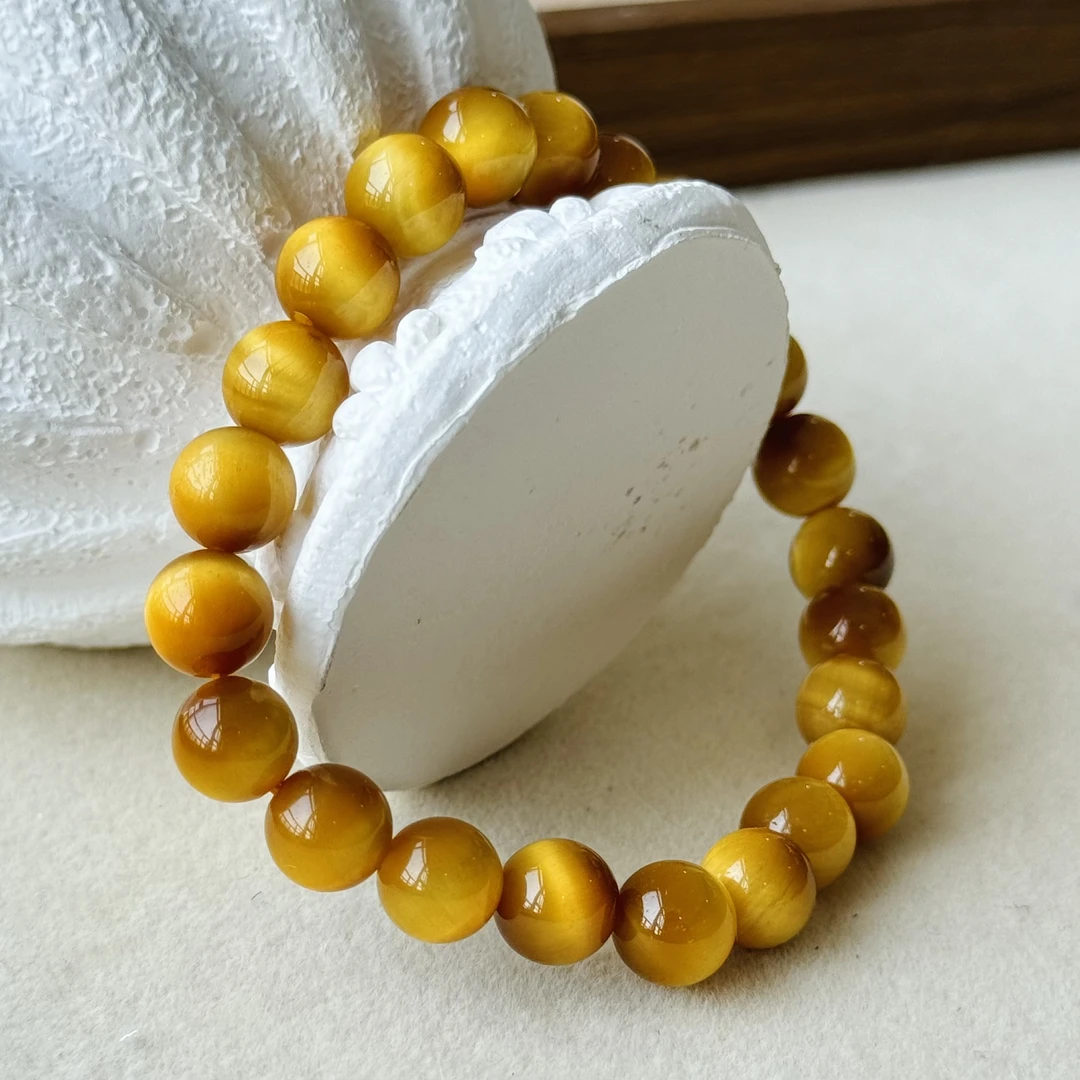 合成金属手链 黄虎眼单圈右手手链 明星同款男女情侣手链