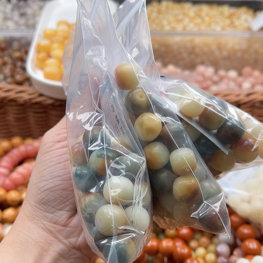 白玉菩提吊坠A/12mm/50颗锅底