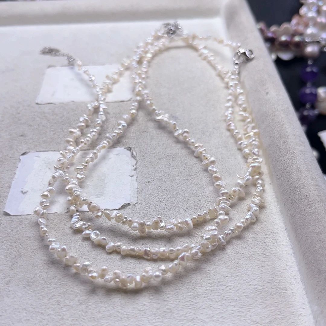 淡水珍珠未镶嵌项链【纯恬】多样性发货