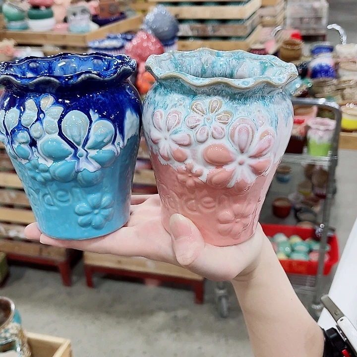 有孔，凑10元包邮陶瓷花盆发货！