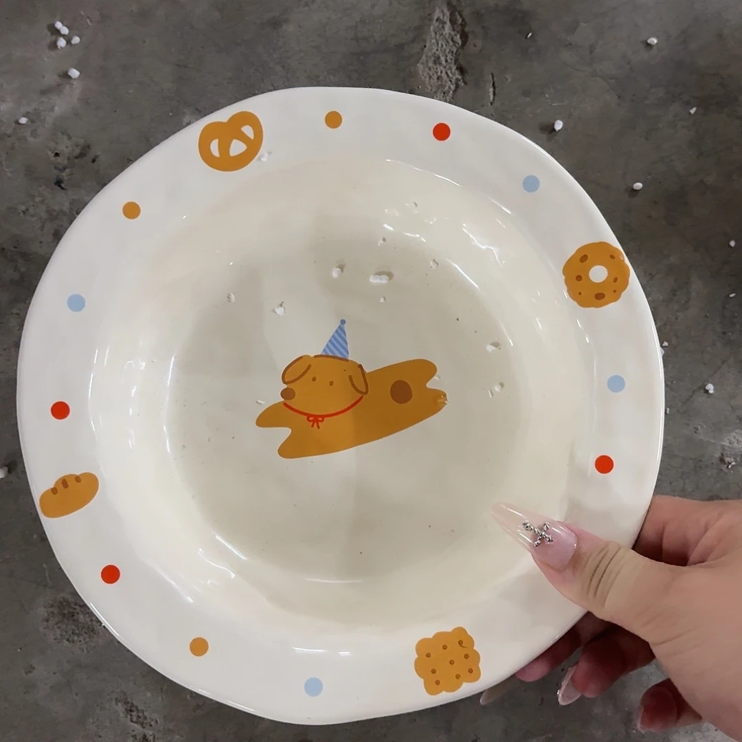 搪瓷微瑕饼干狗盘