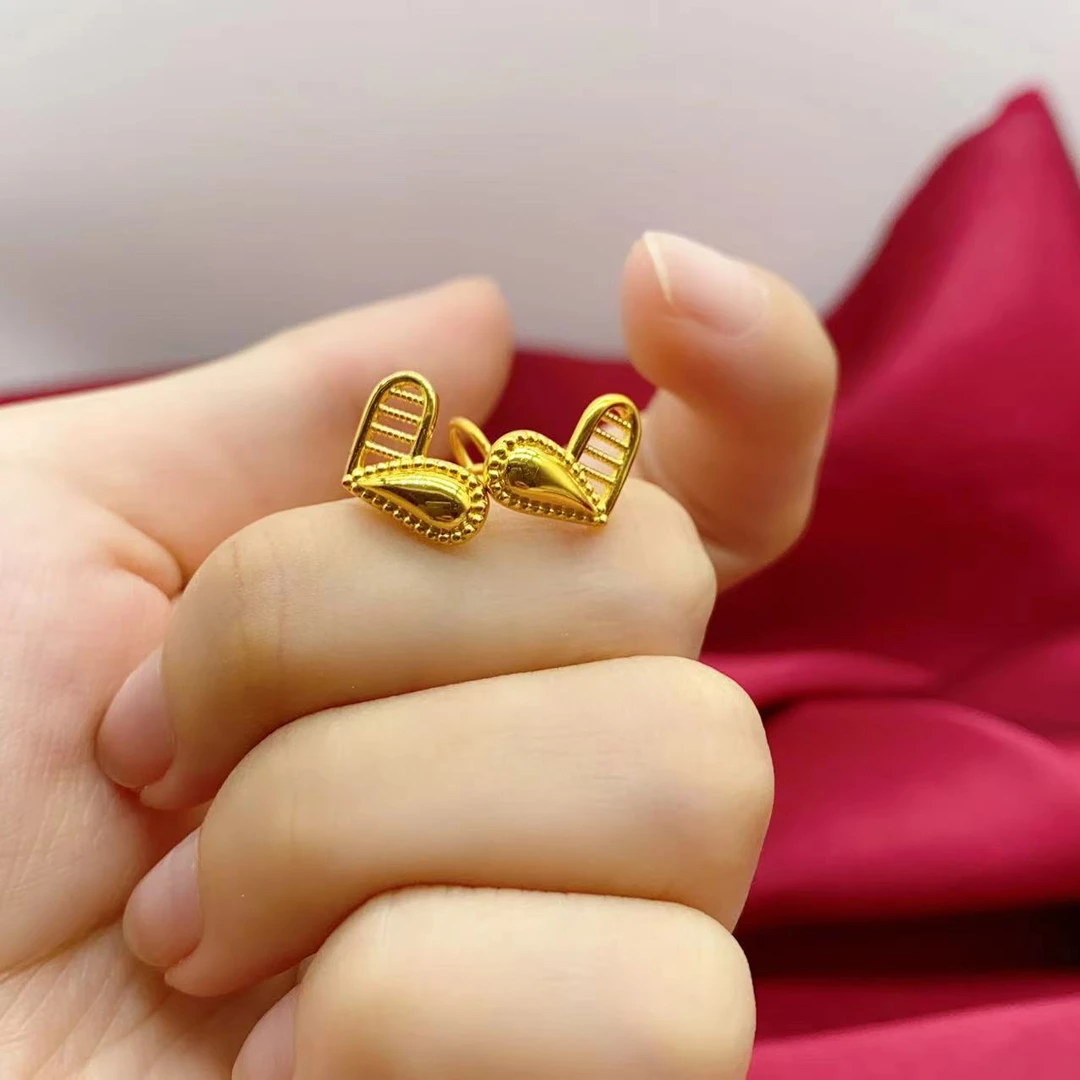 【木韵阁】足金999 5G黄金爱心耳钩时尚黄金精美大气 2.58 2.53