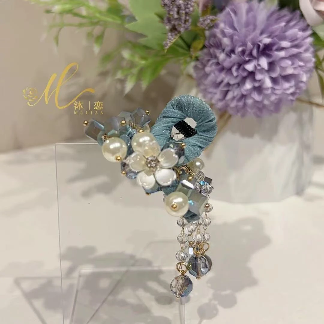 E442【绿色4.5cm抓夹】发饰气质超仙头饰手工儿童