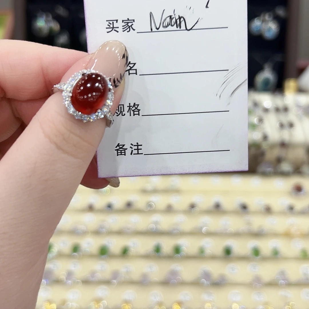 N***n萤石戒指银S925镶嵌