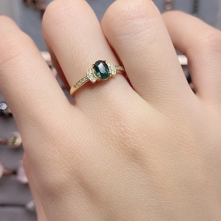 银S925镶嵌蓝宝石戒指戒指