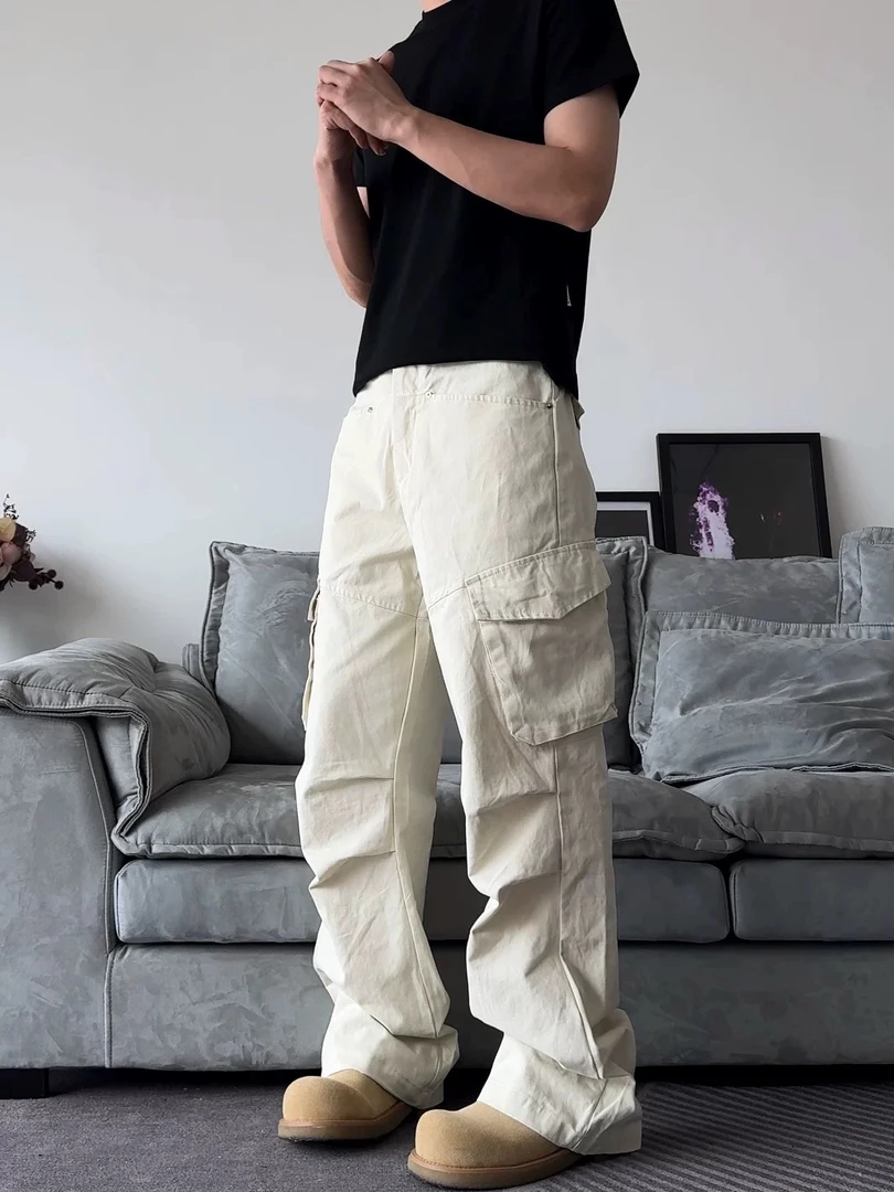 美式工装直筒宽松工装裤男女同款