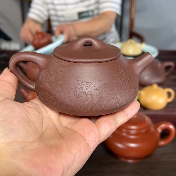 茶壶紫泥全手工紫泥景州石瓢