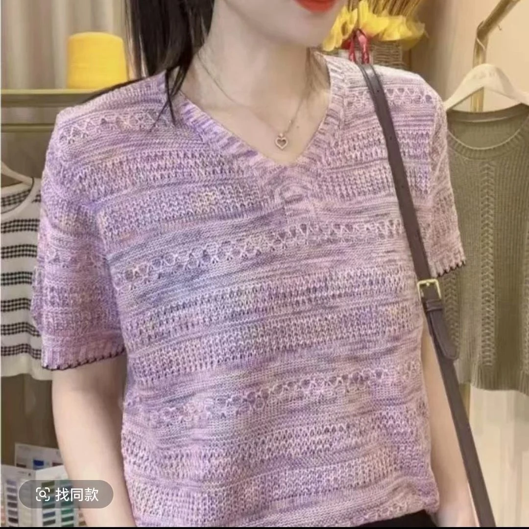 女士装针织衫幻彩2025夏季韩版新款慵懒风毛衣显瘦宽松百搭上衣服
