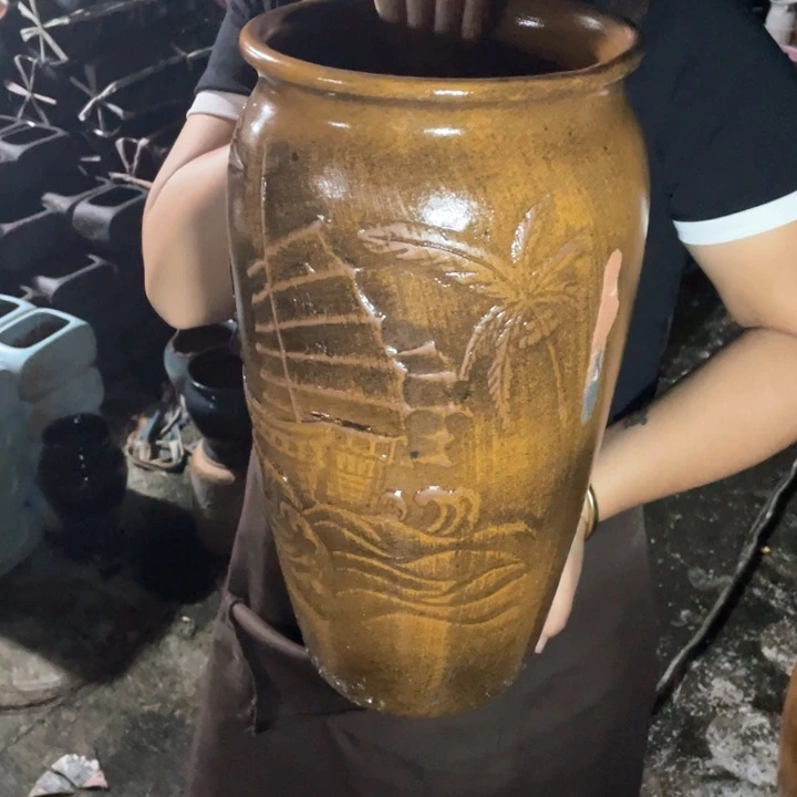 紫砂花盆口20高41瑕疵瑕疵