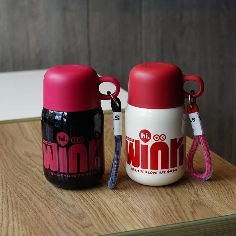 新款吸管保温杯迷你高颜值316不锈钢便携学生儿童旅行水杯子可爱