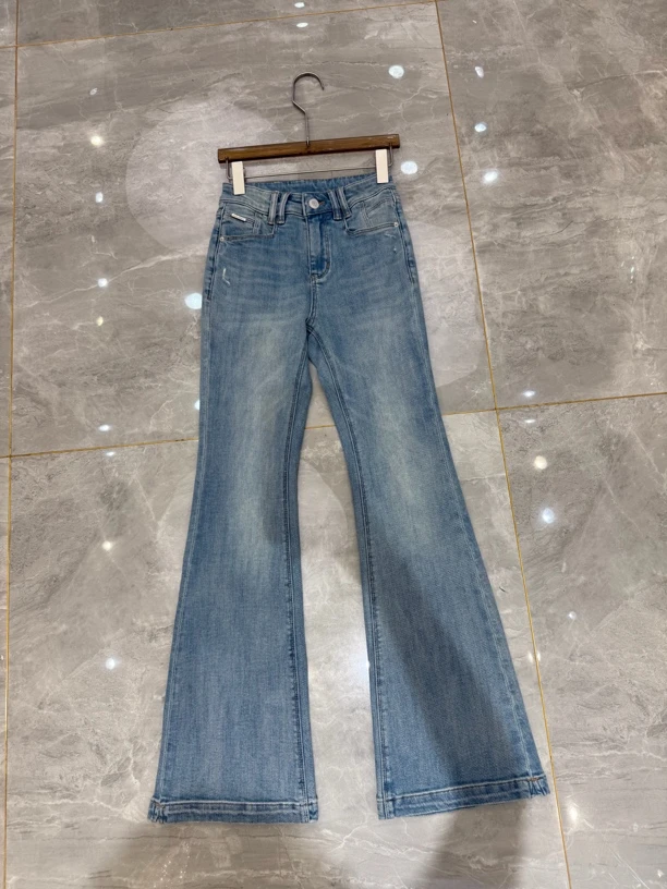 南油设计感高腰百搭显瘦时尚喇叭牛仔裤