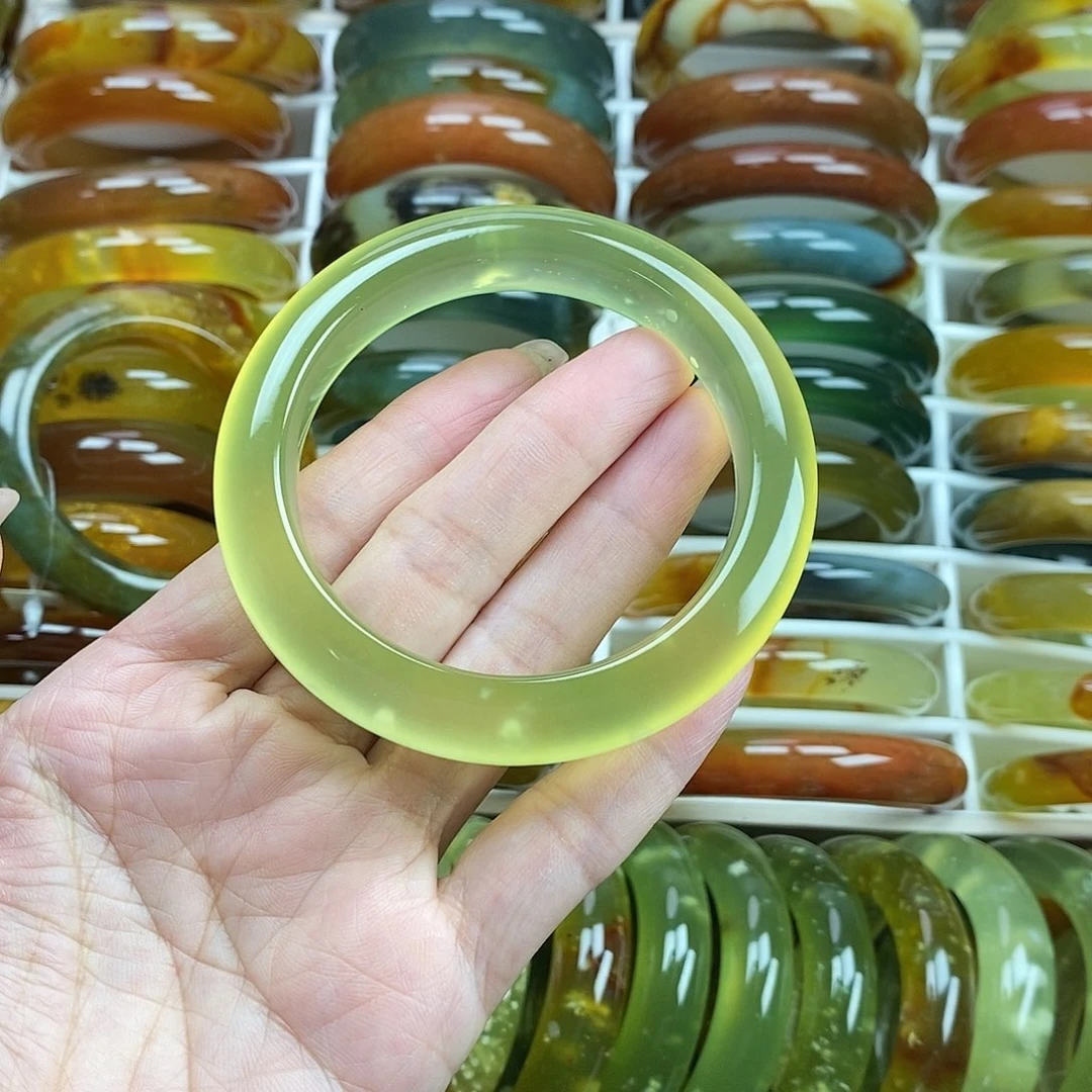 未镶嵌蛇纹石玉手镯晚*