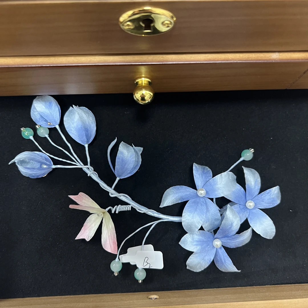 春亦归古风发饰绒花发簪 手工制作默认微瑕