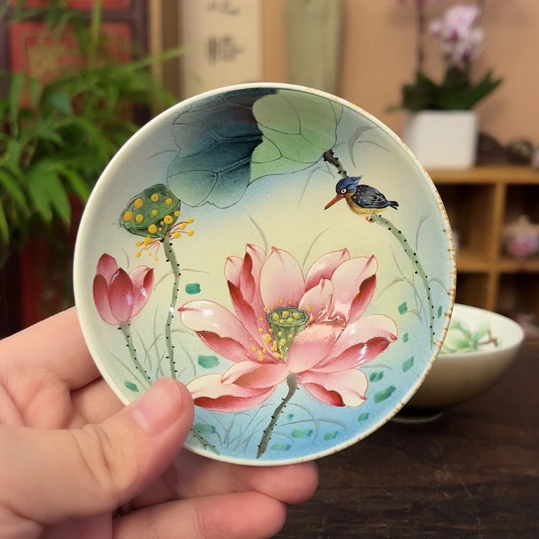 梦***蝶柴烧手工手绘陶瓷