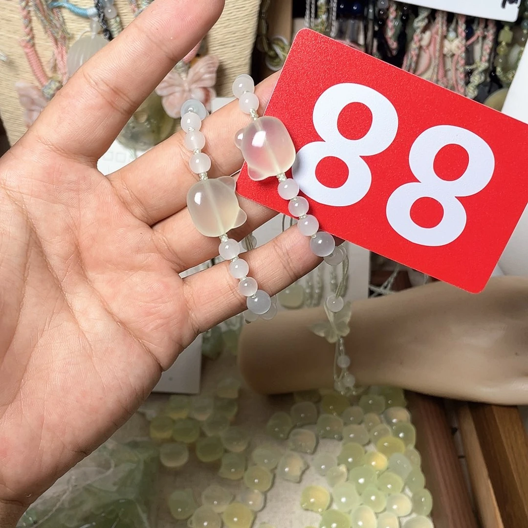 蛇纹石玉合金颈饰