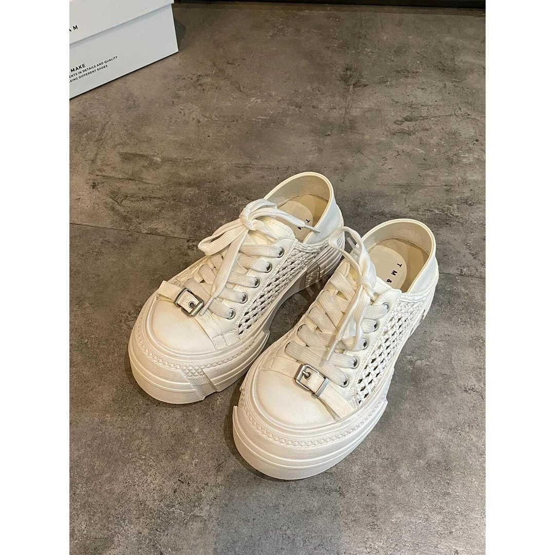 秋季2025新款时尚厚底小白鞋女小个子轻便百搭休闲鞋夏女鞋运动鞋