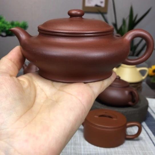悟***方茶壶紫砂微瑕红皮龙190cc不退换