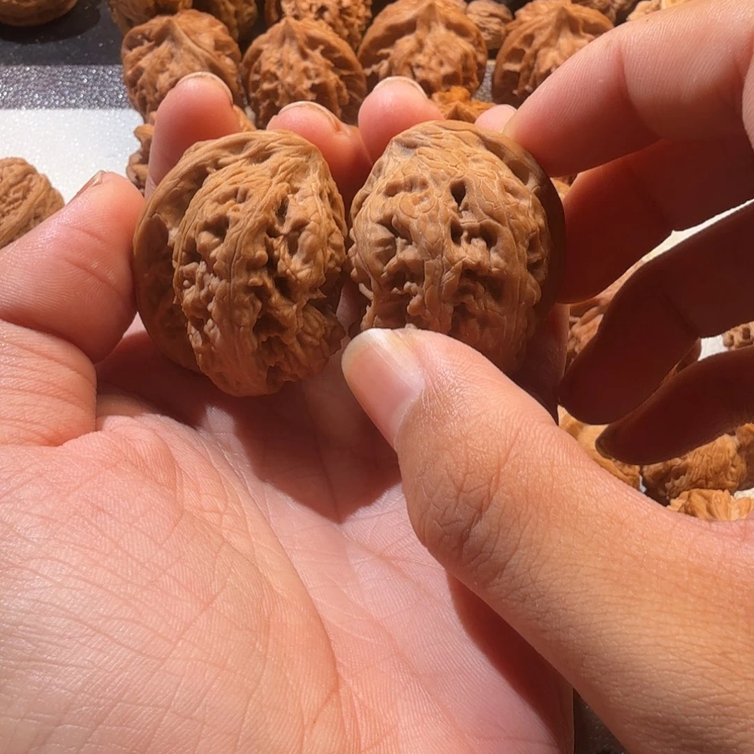 䖝***二把件文玩核桃粗筋