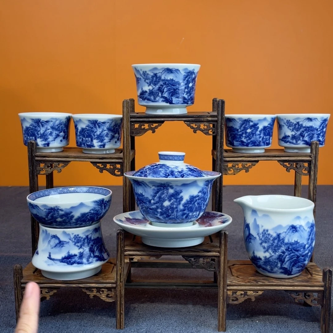 景德镇陶瓷釉下青花八件套