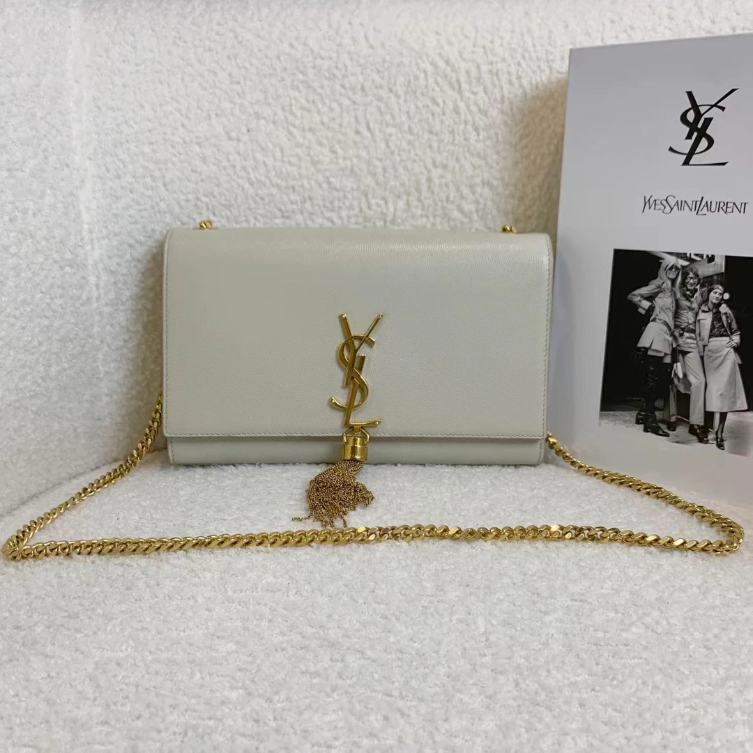 99新 YSL/圣罗兰 壹臻/白金流苏kate中号 58595651