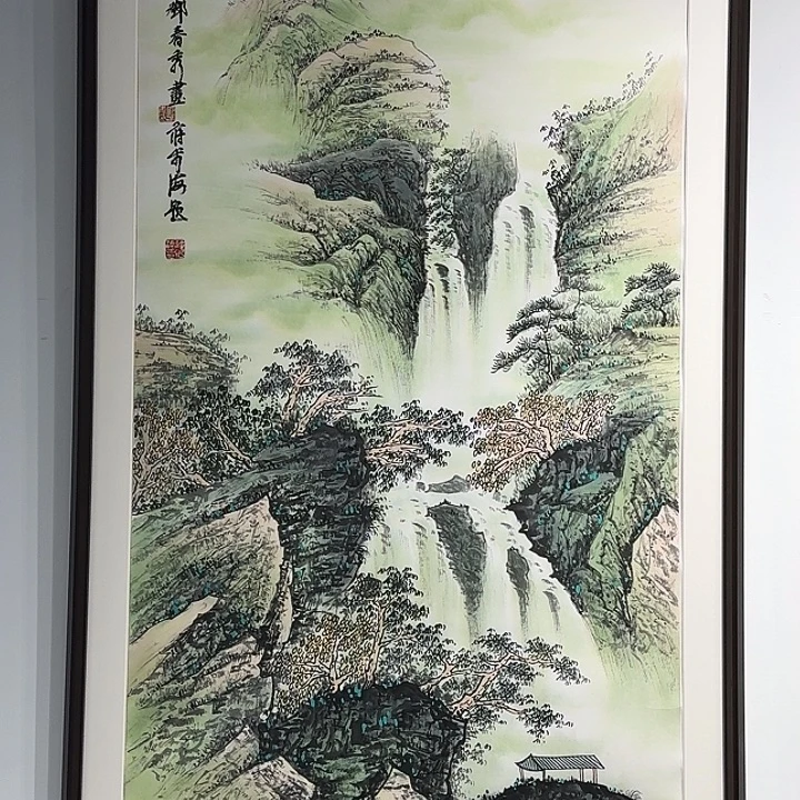 国画意笔溪山 8平尺不带框
