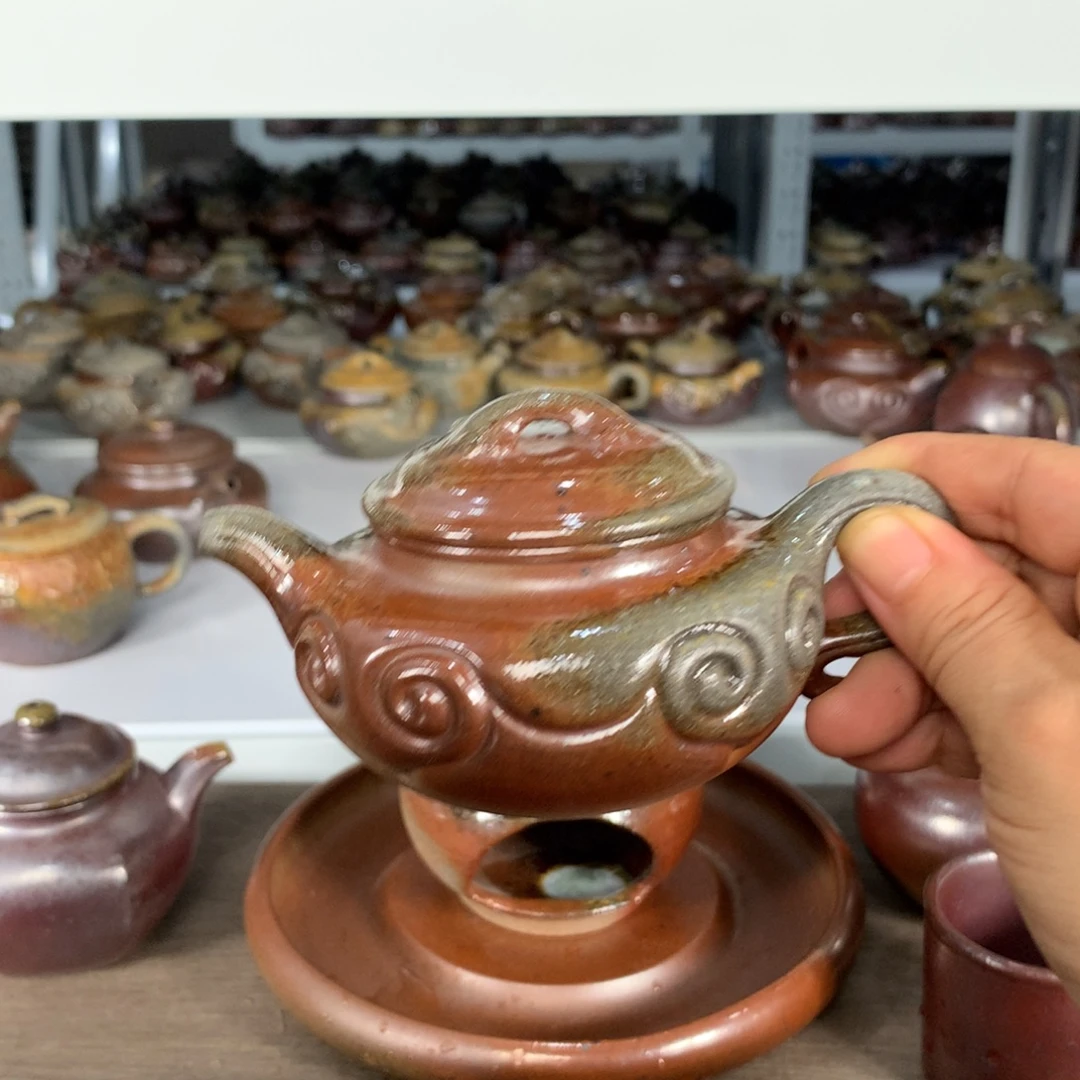 茶壶紫砂纯自然柴烧