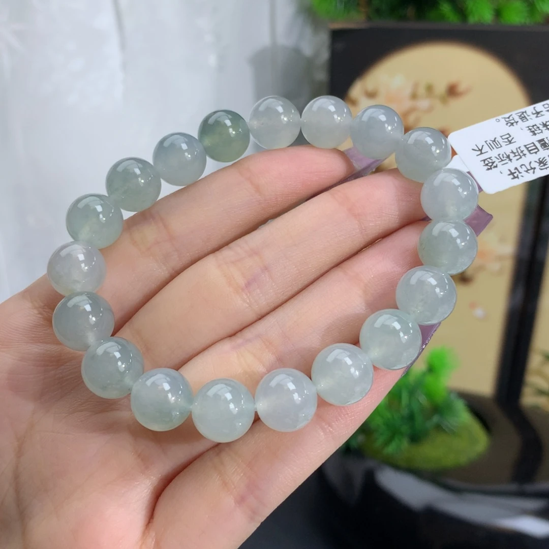 翡翠手链未镶嵌卡10冰胶蓝晴