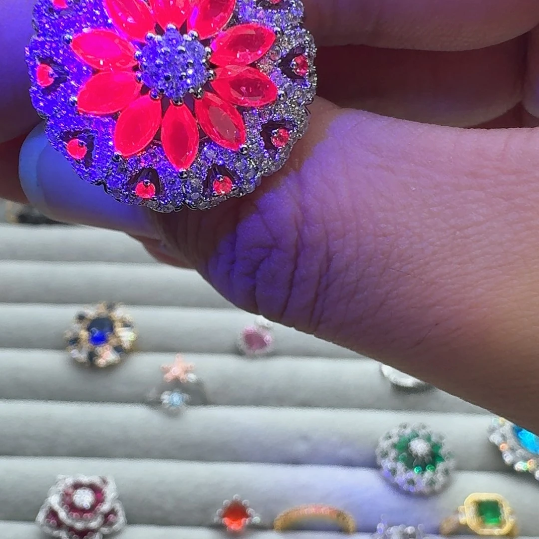 绿水晶戒指银S925镶嵌