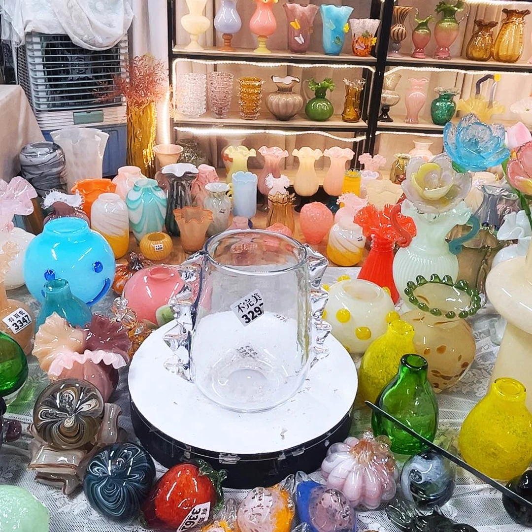 拖***茶琉璃花瓶家悦琉璃工艺品不完美