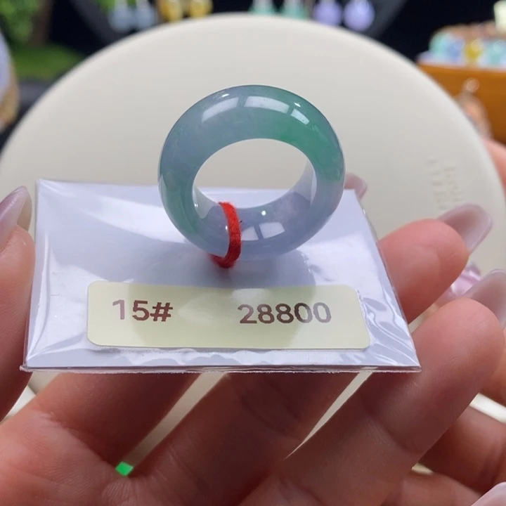 翡翠戒圈未镶嵌翡翠春彩戒圈