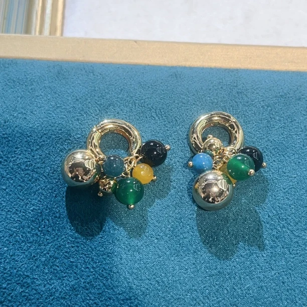 非金属树脂耳饰 P586某豆同款彩色二楼