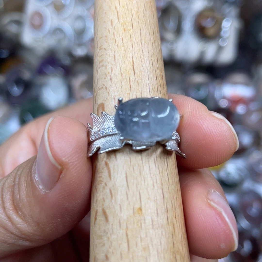 【闪购商品】银S925镶嵌珠宝半成品水晶戒指