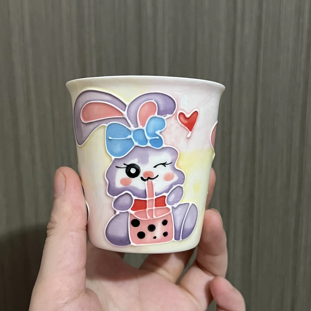 522立体釉星黛露喝奶茶陶瓷马克杯