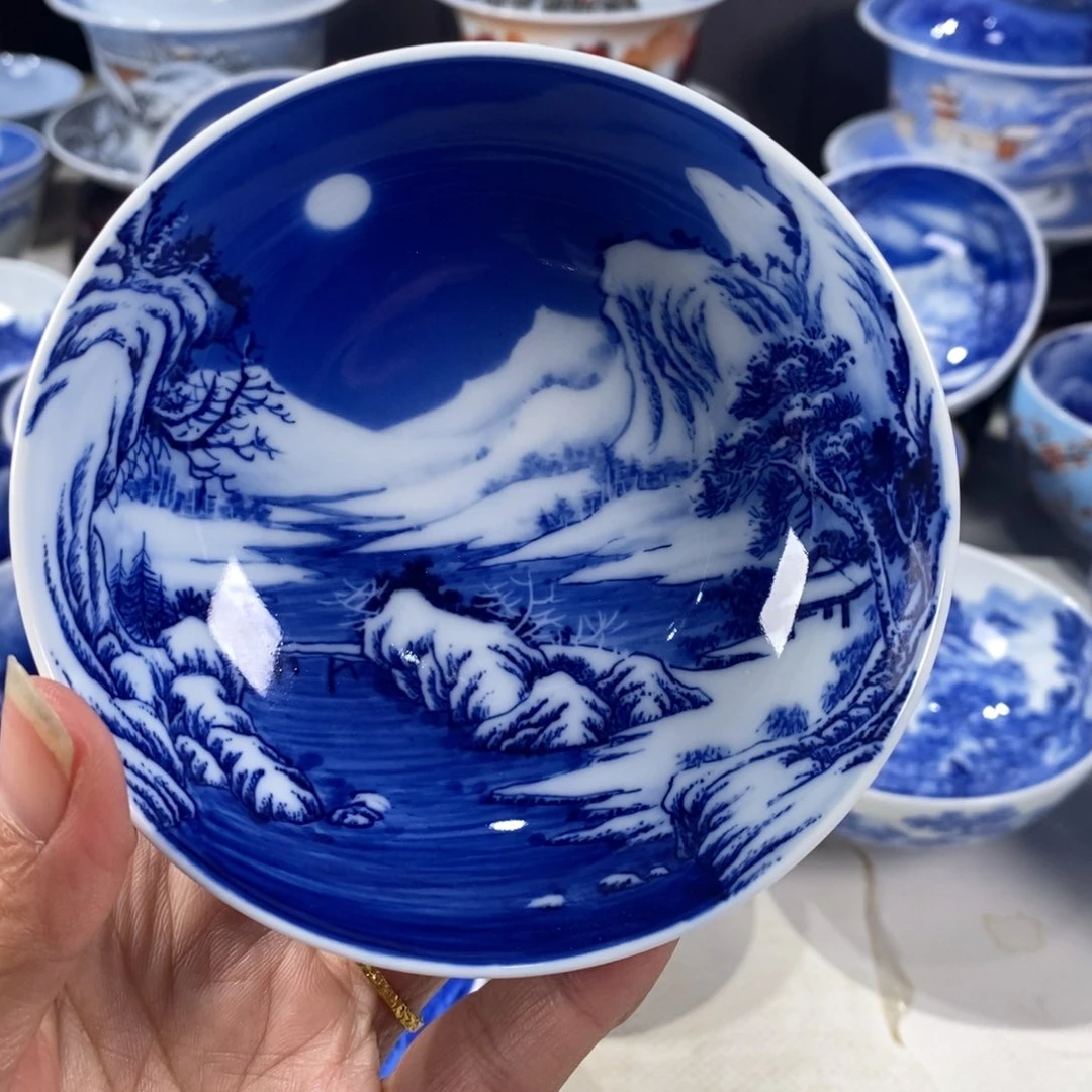 青花雪景主人杯杯