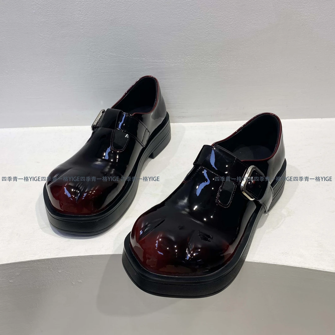 YG 猫爪鞋小众设计款潮皮鞋2025秋季新款大头金属扣一脚蹬乐福鞋