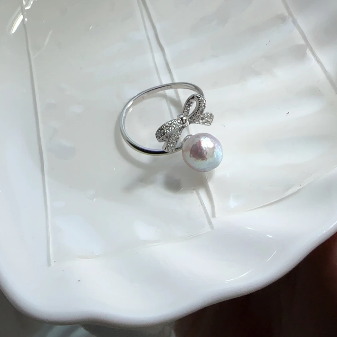 海水珍珠戒指银S925镶嵌